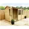13 X 10 Reverse Pressure Treated Apex Garden Summerhouse - 12mm Tongue And Groove - Overhang - Higher Eaves And Ridge Height - Toughened Safety Glass - Euro Lock With Key + Super Strength Framing