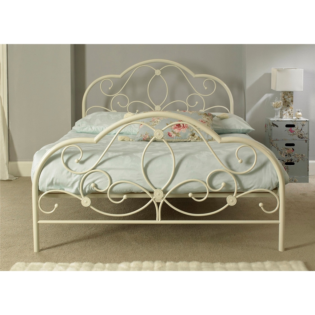 White 4ft Alexis Metal Bed Frame HomeBerry