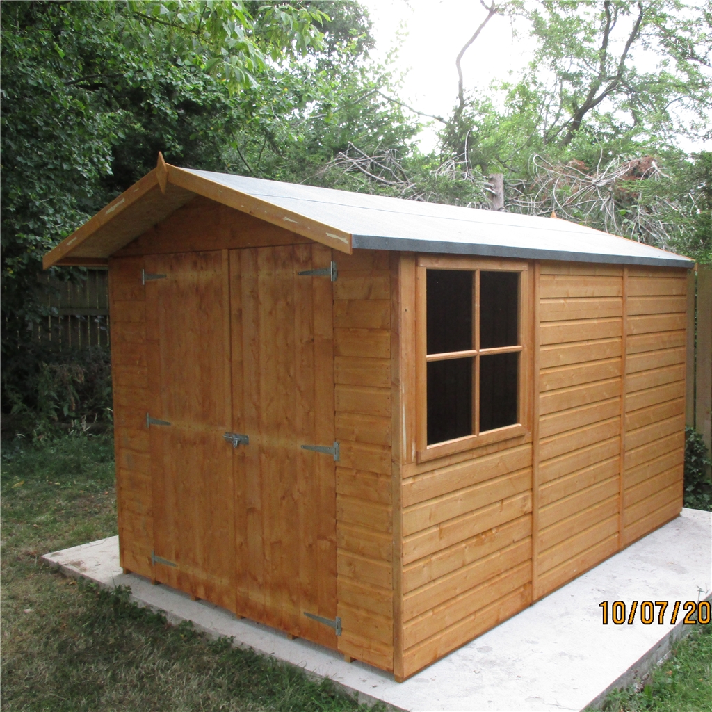 installed 10 x 7 tongue and groove pressure treated apex