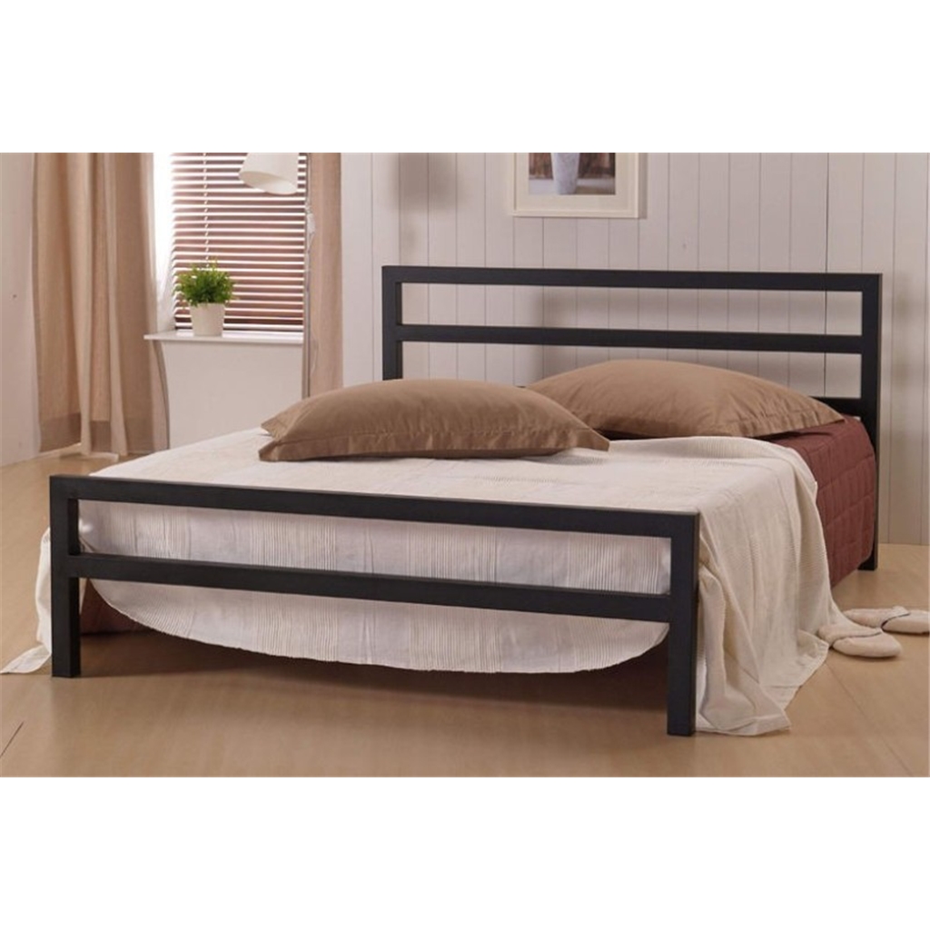 Black Metal Bed Frame Small Double 4ft Free Next Day Delivery