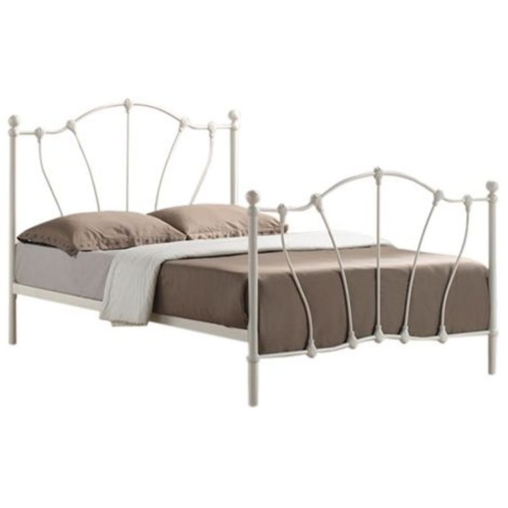 Ivory Metal Bed Frame King Size 5ft Free Next Day Delivery* HomeBerry