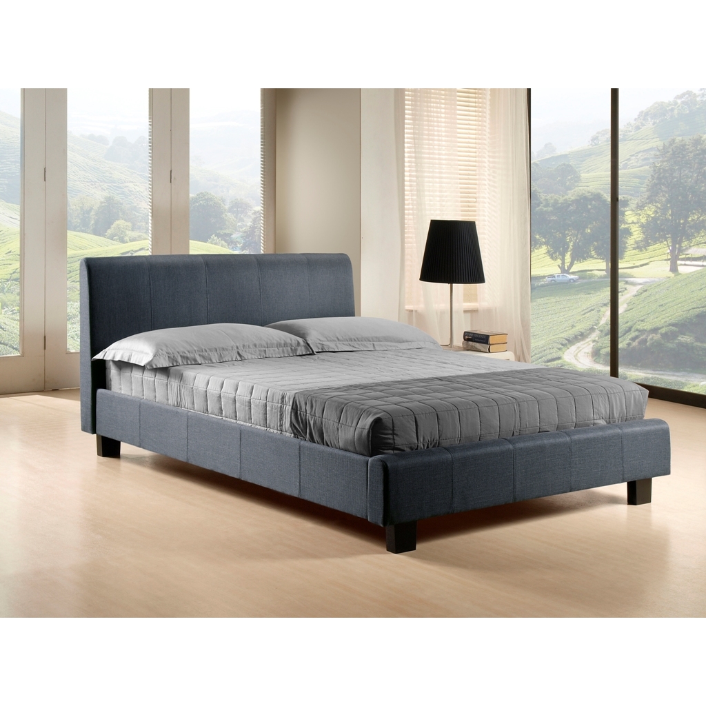 Pebble Grey Fabric Bed Frame - Small Double 4ft - Free Next Day