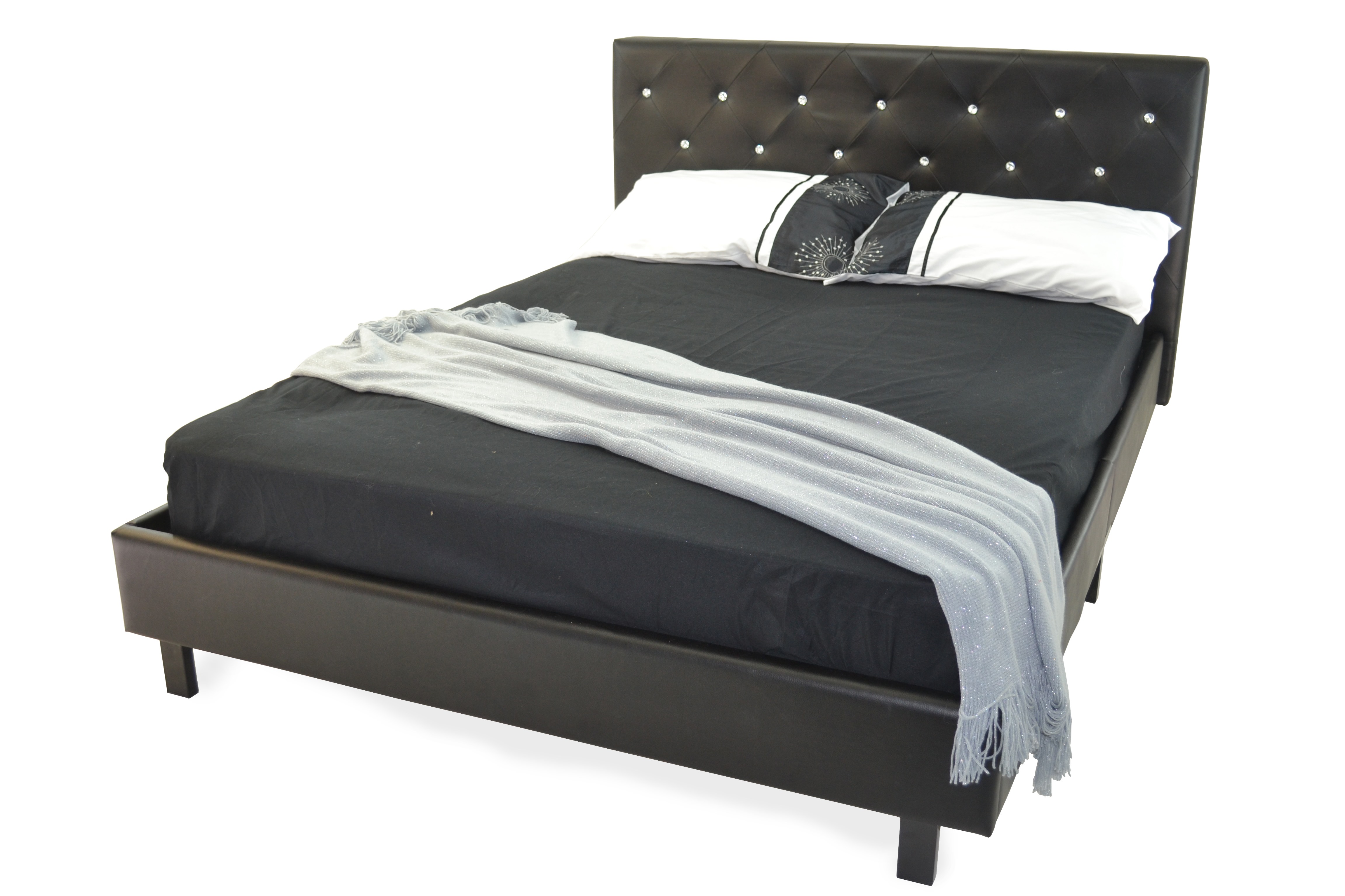 New York Crystal Bed Frame Double 4ft 6" HomeBerry