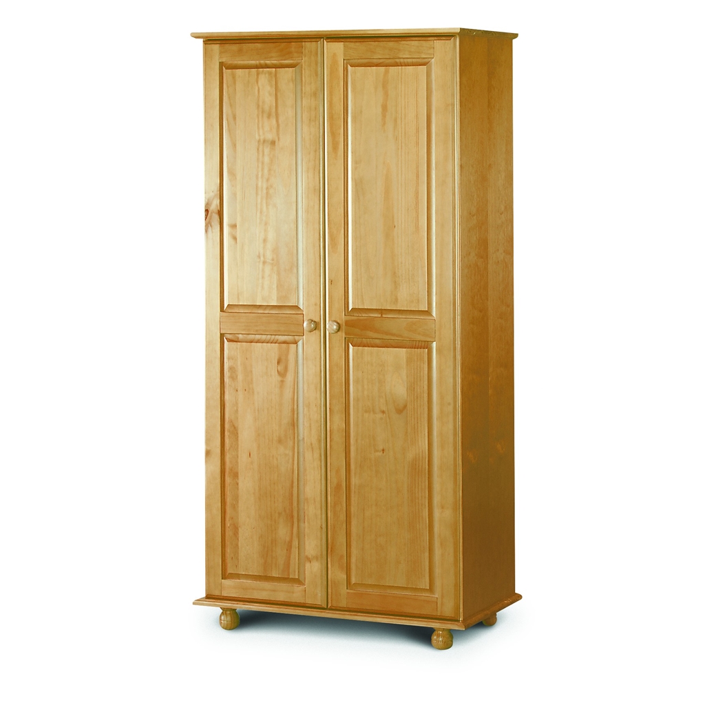 Pickwick Solid Pine 2 Door Wardrobe All Hanging Flat Pack Only