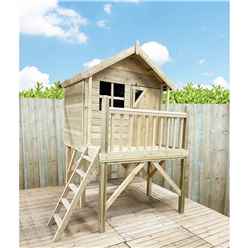 5 X 7 Jake Wooden Tower Platform Playhouse With Apex Roof, Single Door And Window