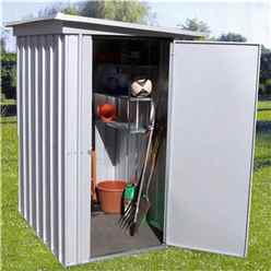 3 5 X 4 9 Pent Metal Shed + Free Anchor Kit (1.04m X 1.44m)