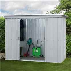 5 11 X 3 5 Pent Metal Shed + Free Anchor Kit (1.84m X 1.04m)