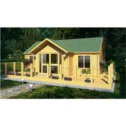 7.0m X 5.0m (23 X 16) Log Cabin (4120) -  Double Glazing (44mm Wall Thickness)