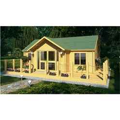 7.0m X 5.0m (23 X 16) Log Cabin (4120) -  Double Glazing (44mm Wall Thickness)