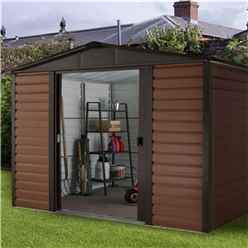 7 5 X 6 1 Woodgrain Metal Shed + Free Anchor Kit  (2.26m X 1.86m)