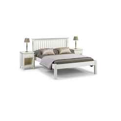 Stone White Finish Shaker Style Low Foot End Bed - Double 4ft 6