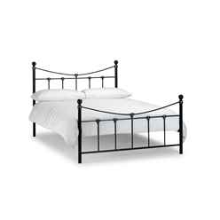 Black & Antique Gold High End Metal Bed Frame - Double 4ft 6