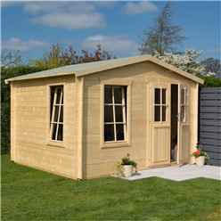 3.4m X 3m Retreat Apex Log Cabin - 19mm Wall Thickness (11 X 10)