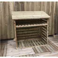 4 X 2 Small Log Store - 12mm Tongue And Groove - Pressure Treated