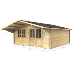 5m X 5m (16 X 16) Log Cabin (2148) - Double Glazing (44mm Wall Thickness)