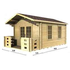 3m X 4m (10 X 13) Log Cabin (2016) - Double Glazing (70mm Wall Thickness)