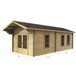 3m X 7m (10 X 23) Log Cabin (2018) - Double Glazing (70mm Wall Thickness)