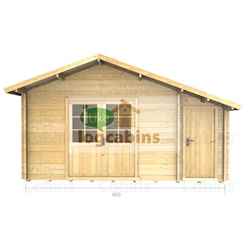 4.5m X 3.5m (15 X 12) Log Cabin (2080) - Double Glazing (44mm Wall Thickness)