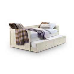 Stone White Wooden Day Bed With Underbed Trundle