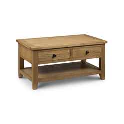 Solid Oak Coffee Table With 2 Drawers
