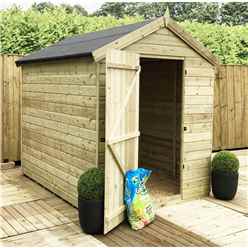 12 X 5 Premier Apex Garden Shed - 12mm Tongue And Groove - Pressure Treated - Single Door - Windowless - 12mm Tongue And Groove Walls, Floor And Roof