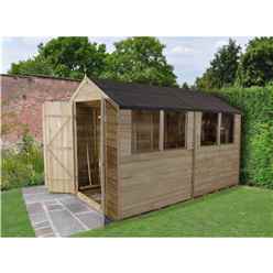 6 X 10 Apex Pressure Treated Shed + Double Doors - Installed