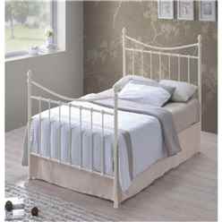 Ivory Edwardian Style Metal Bed Frame Double 4ft 6