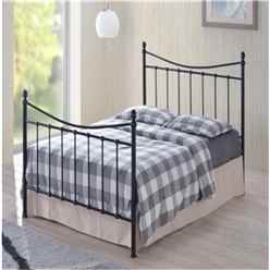 Black Edwardian Style Metal Bed Frame Small Double 4ft