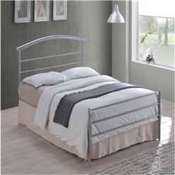 Curved Silver Metal Bed Framed Double 4ft 6