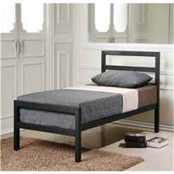 Black Square Tubular Metal Bed Frame Single 3ft