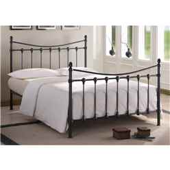 Black Shell Detailed Metal Bed Frame Small Double 4ft