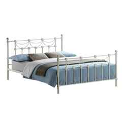 Tuscan Style Ivory Metal Bed Frame King Size 5ft