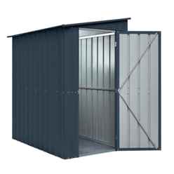 4 X 6 Lean To Anthracite Grey Metal Shed (1.13m X 1.71m)