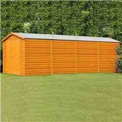 20 X 10 Windowless Dip Treated Overlap Apex Wooden Garden Shed With Double Doors