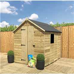 3 X 6  Super Saver Apex Shed - 12mm Tongue And Groove Walls - Pressure Treated - Low Eaves - Single Door - 1 Window + Safety Toughened Glass