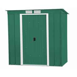 6 X 4 Value Pent Metal Shed - Green (2.03m X 1.24m)