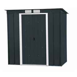 6 X 4 Value Pent Metal Shed - Anthracite Grey (2.03m X 1.24m)