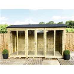 10 X 6 Reverse - Long Windows Pressure Treated Apex Garden Summerhouse - 12mm T&g - Overhang - Higher Eaves & Ridge Height - Toughened Safety Glass - Euro Lock With Key + Super Strength Framing