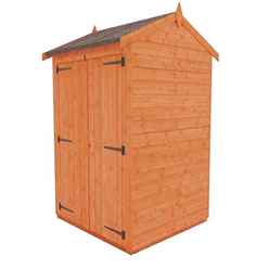 4 X 4 Windowless Tongue And Groove Shed With Double Doors (12mm Tongue And Groove Floor And Apex Roof)