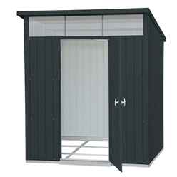 6 X 5 Heavy Duty Apex Metal Shed - Anthracite Grey