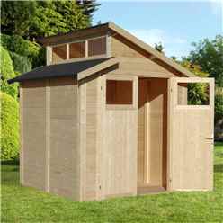 Skylight Shed - Double Doors - 19mm T + G Walls, Floor + Roof - Unpainted