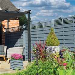 3 X 6 Trellis Top Fence Panel Painted Grey - Minimum Order Of 3 Panels