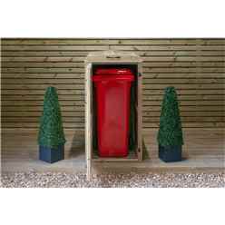 Single Redwood Pressure Treated Wheelie Bin Store - 180 Litre Bin