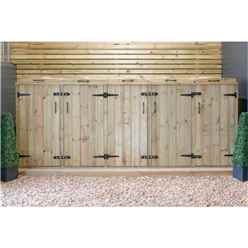 Quintet Redwood Pressure Treated Wheelie Bin Store - 240/240/140/140/140 Litre Bins