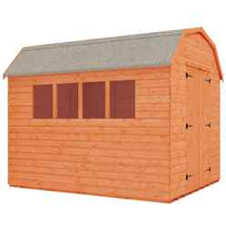 10ft X 8ft Tongue And Groove Barn With 4 Windows (12mm Tongue And Groove Floor And Roof)