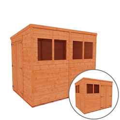 8ft X 6ft Tongue And Groove Pent Shed With Double Doors (12mm Tongue And Groove Floor And Roof)