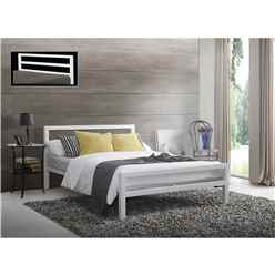 White Square Tubular Metal Bed Frame Single 3ft