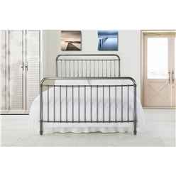 Curved Tubular Black Nickel Metal Bed Frame - Single 3ft