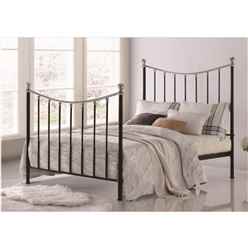 Contemporary Curved Black Metal Bed Frame - Double 4ft6