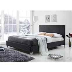 Diamond Fabric Grey Bed Frame - Double 4ft 6